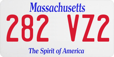 MA license plate 282VZ2