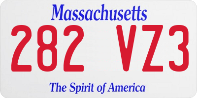 MA license plate 282VZ3