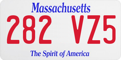 MA license plate 282VZ5
