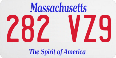 MA license plate 282VZ9