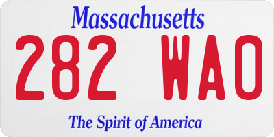 MA license plate 282WA0