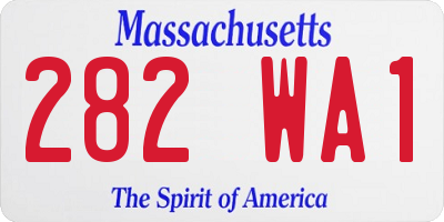 MA license plate 282WA1