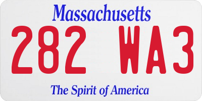 MA license plate 282WA3