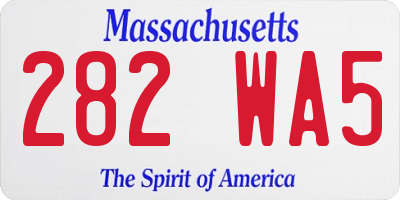 MA license plate 282WA5