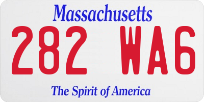 MA license plate 282WA6