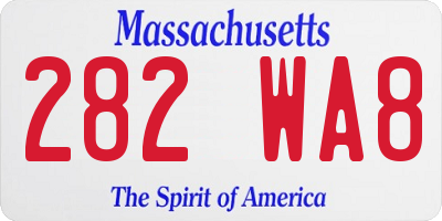 MA license plate 282WA8