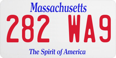 MA license plate 282WA9