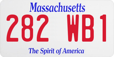MA license plate 282WB1