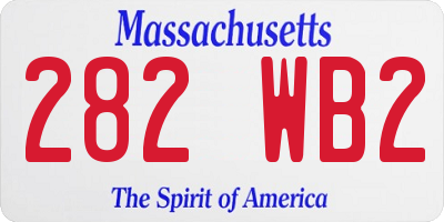 MA license plate 282WB2