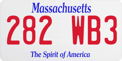 MA license plate 282WB3