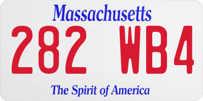 MA license plate 282WB4