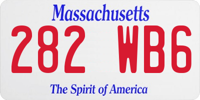 MA license plate 282WB6