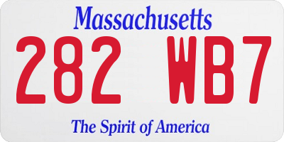 MA license plate 282WB7