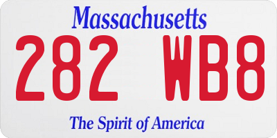 MA license plate 282WB8