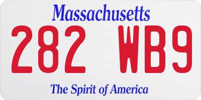 MA license plate 282WB9