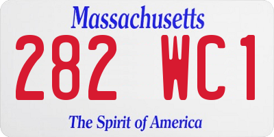 MA license plate 282WC1