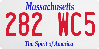 MA license plate 282WC5