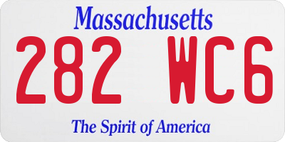 MA license plate 282WC6