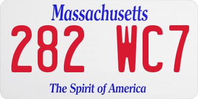 MA license plate 282WC7