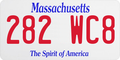 MA license plate 282WC8