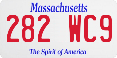 MA license plate 282WC9