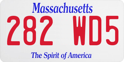 MA license plate 282WD5