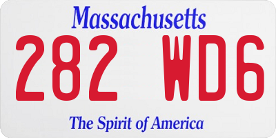 MA license plate 282WD6