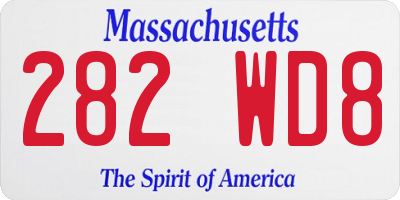 MA license plate 282WD8