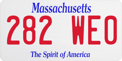 MA license plate 282WE0