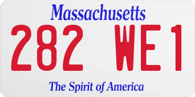 MA license plate 282WE1