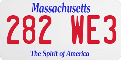 MA license plate 282WE3