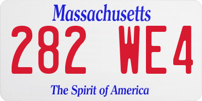 MA license plate 282WE4