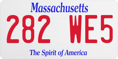 MA license plate 282WE5