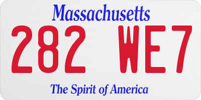 MA license plate 282WE7