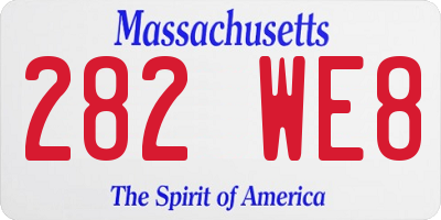 MA license plate 282WE8