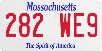 MA license plate 282WE9