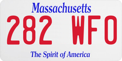 MA license plate 282WF0