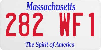 MA license plate 282WF1