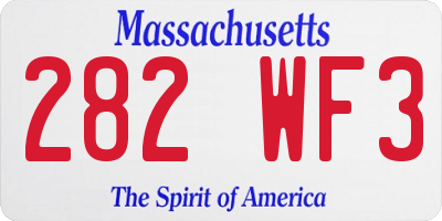 MA license plate 282WF3