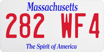 MA license plate 282WF4