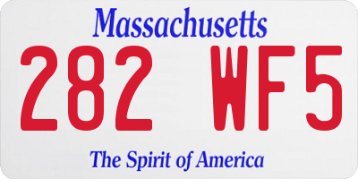 MA license plate 282WF5