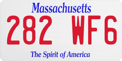 MA license plate 282WF6