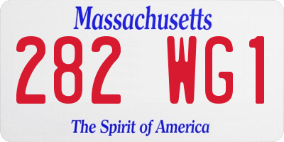 MA license plate 282WG1