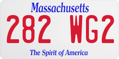 MA license plate 282WG2