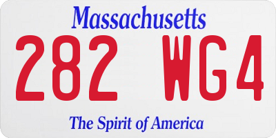 MA license plate 282WG4