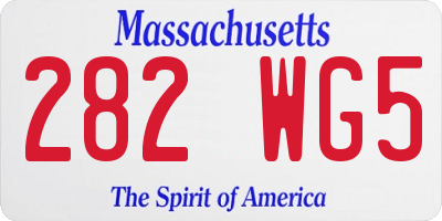 MA license plate 282WG5