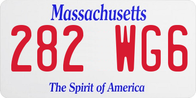 MA license plate 282WG6