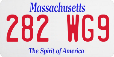 MA license plate 282WG9