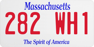MA license plate 282WH1