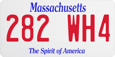 MA license plate 282WH4